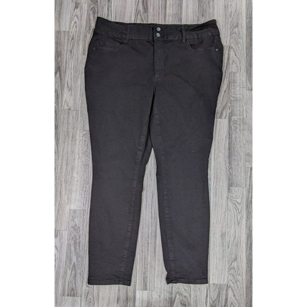 Just Fab Womens Plus Size 22W Pockets Skinny Denim Black Jeans